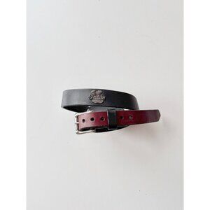 INDIAN MOTORCYCLE Black Brown Concho Logo Buckle Hip Belt, Size S